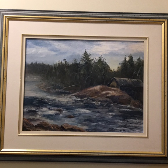 Oil painting Pat Beste Water landscape framed - Picture 7 of 8